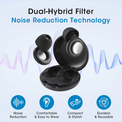 Portable 45dB Dual Noise Reduction Silicone Sleep Earplugs