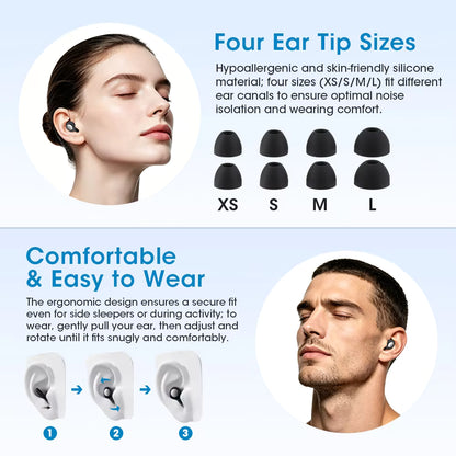 Portable 45dB Dual Noise Reduction Silicone Sleep Earplugs